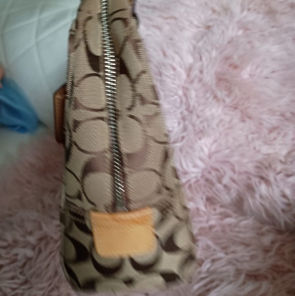 Coach Campbell Signature C  Brown w/Leather Trim Handbag/Shoulder Bag - Picture 8 of 14